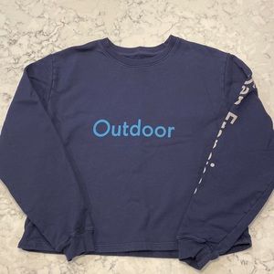 Outdoor Voices San Francisco Crew Neck Boxy Navy Sweatshirt Size Large